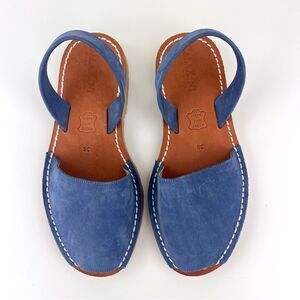 Calaxini Verano Avarcas Blue Nubuck Sandals Sz 36